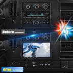 Android 14 Double Din Car Stereo Upgrade Radio for Chevy Express Van 2008-2019,8" Touchscreen Wireless Carplay Android Auto GPS WiFi Bluetooth RDS DSP SWC Mirrorlink