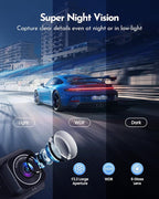 PGYIOO！Dash Cam, 4K Dash Cam Front and 2.5K Rear, Dash Camera for Cars with APP, 3" IPS Display Car Camera, 175°+160°Wide Angle, Night Vision, 24H Parking Mode, Loop Recording, 32GB Card