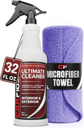 Carfidant Interior Cleaner – Removes Stains & Deep Cleans Car Seats, Leather, Fabric, Upholstery, Plastic, Dashboard & More - Car Cleaning Kit & Interior Detailer Spray - 32oz