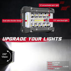 OFFROADTOWN 2Pcs 4 Inch LED Pods Side Shooter Ditch Lights Spot Flood Combo LED Bar Fog Cube Work Offroad Driving Bumper Lights for Truck ATV UTV SUV Boat