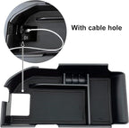 Compatible with Camry XLE or XSE 2018-2021 2022 2023 2024 & Camry LE SE 2020-2023 2024 Center Console Organizer Tray Accessories, Fit Dual USB Ports（not for 9th 2024 2025 Camry） (Black)