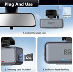 4K Mini Dash Cam Front，Front Dash Camera for Cars，WiFi Car Camera with Voice Control, Night Vision, G-Sensor,24H Parking Mode, Loop Recording App, Dashcam 4K Included 32GB,Support 256GB