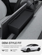 BASENOR Behind Screen Storage for Tesla Model Y Juniper 2025-2026 Model 3 Highland 2024-2026, Hidden Sunglasses Holder Tray with Privacy Protection, Dashboard Center Console Organizer Accessories