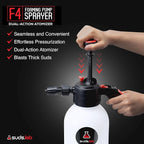 Suds Lab F4 Foaming Pump Sprayer with 70 oz UV Resistant Canister & Ergonomic Handle – Handheld Dual-Action Atomizer Car Foam Sprayer for Detailing, Garden & Home Use