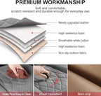 BEITK 2 Pack Leather Front Car Seat Cover Bottom Car Seat, Universal Anti-Slip Driver Car Seat Protectors with Storage Pocket, Waterproof Bottom Auto Seat Cushion Pad Mat for Most Vehicles(Gray)