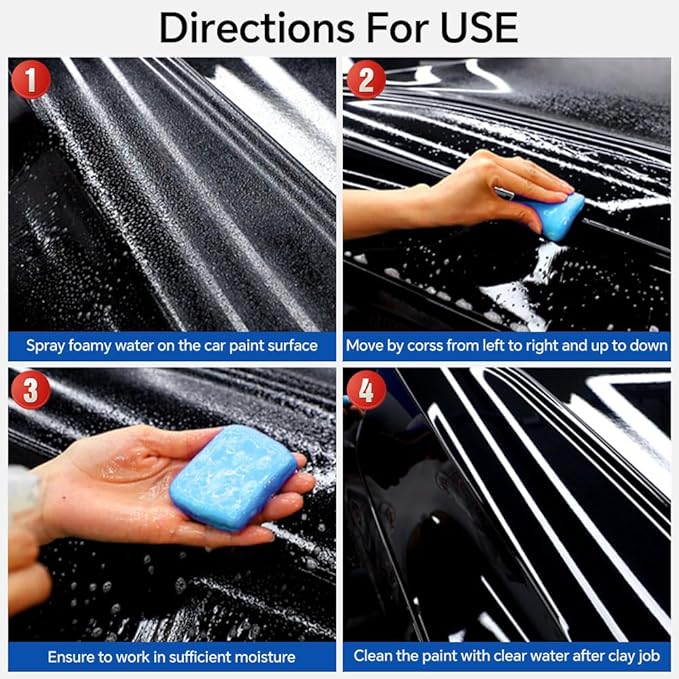 Car Clay Bar 3 Pack 400g, Premium Grade Magic Clays Bars Detailing Cleaner Kit, No Scratch Glass, Paint Deatil Cleaning with Washing and Adsorption Capacity,Car Wash Kit for Auto SUV,RV,Truck