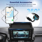 Car Phone Holder Fit for Toyota RAV4 2019-2025 W/Dash Tray Storge Box Organizer, Cell Phone Mount for RAV4 Accessories 7/8 inch Touch Screen 360 Degree Rotation (Not Fit 9/10.5 inch)