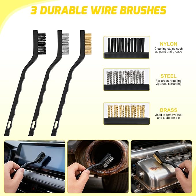 Nilight 52PCS Car Detailing Kit Auto Cleaning Tools Wash Set with Storage Carry Bag Home Use for Interior Exterior Deep Clean Polish Car Care Windshield Dashboard Seat Air Vents Wheels Tires, Yellow