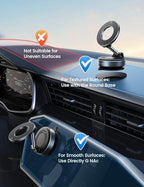Lamicall Car Phone Holder - [70 LBS Strongest Suction] for Magsafe Car Mount, 360° Suction Cup Phone Mount Dashboard Windshield Vacuum Magnetic Phone Holder for Car fit iPhone 17/16Pro Max Mothers Day