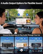 11.5" Wireless Apple CarPlay Screen for Car, Portable Car Play & Android Auto Touch Screen Car Stereo with App Control, 4K Dash Cam 1080P Backup Camera, GPS, Voice Control, Mirror Link FM All Vehicles