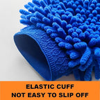 Conwork Car Wash Mitt Chenille Microfiber Golves, Ultra Soft & Scratch-Free, for Auto Detailing, Household Dusting & Multi-Surface Cleaning, 7" x 9.6"(2-Pack, Pink/Blue)