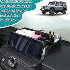 Car Center Console Dash Storage Box Compatible with Ineos Grenadier 2020-2026 Navigation Screen Rear Insert Storage Tray Organizer Interior Accessories (Black)