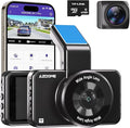AZDOME 4K Dash Cam Front and Rear 1080P, Free 64GB Card Included, 5.8GHz WiFi Dual Dash Camera for Cars, 3" IPS Screen Dashcam, Car Camera with G-Sensor, 170°Wide Angle,24H Parking Mode Voice Control