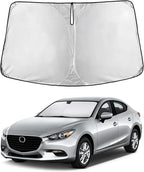 EcoNour Windshield Sunshade Compatible for Mazda 3 2014-2024 2025 2026, Sun Visor for Front Windshield & Window Sun Shade Cover, UV Heat Blocker & Protector, Car Accessories