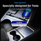 Upgrade USB Charger Hub for Tesla Model Y&Model3, 4-Ports Center Console Retractable Phone Charger,for Model Y/3 Accessories 2024 2023 2022 2021 (Not Compatible with Model 3 2024)