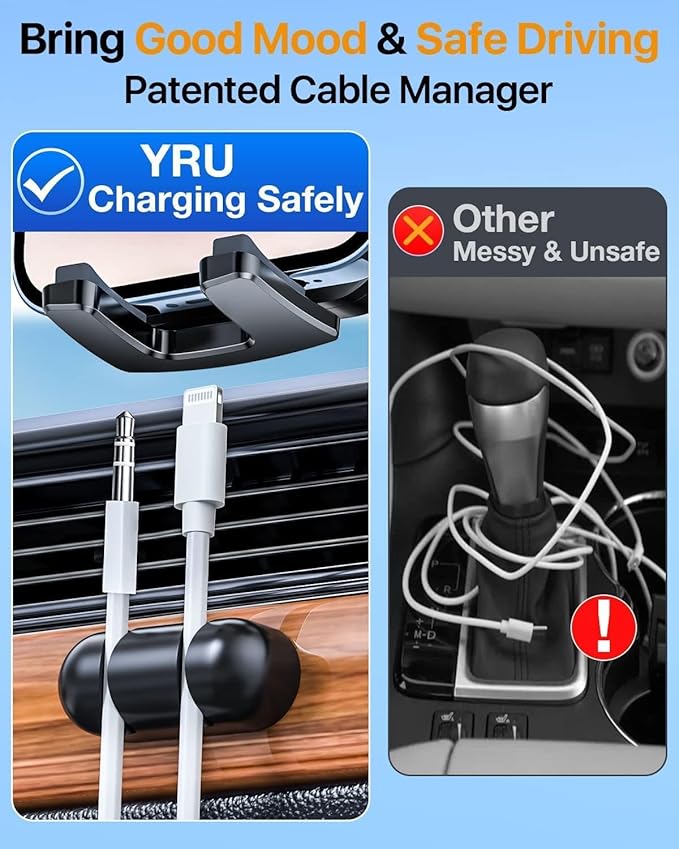 YRU True Military-Grade [360° Rotation Suction] 2026 Ultimate Car Phone Holder Mount 【90+LBS Safest Strongest & Patent Certs】 Dashboard Windshield Vent for iPhone 17 16 Pro Max Samsung, Royal Blue