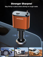 SUPERONE 【Upgraded】 Retractable Car Charger 4 in 1, Fast Car Phone Charger with Cord 2.6ft, USB C and Apple Car Charger Adapter, Compatible with iPhone 17/16/15/15 Pro Max/14/13/12/11, Galaxy, Pixel