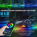 Car Underglow Lights Chasing Color , Upgraded Bluetooth Led Strip Light with Dream Color Chasing 212 Mode, Music Mode, DIY Mode, APP Control Underbody Strip Kit for Car, 35Inch & 47Inch, 6PC Pack