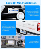 AUTO-VOX Wireless Backup Camera:1080P HD Dual-Channel Monitor, Easy Installation,Stable Digital Transmission Signal,IP69K Waterproof Night Vision Back Up Camera for Truck,SUV,Car,Vans