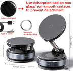 Magnetic Phone Holder for Car, Magsafe Car Mount with Nano Gel Suction Cup for Dashboard & Windshield, Compatible with iPhone 12/13/14/15/16/17 Series(Black)