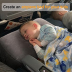 Inflatable Foot Rest/Leg Pillow | Adjustable Height | Make a Flat Bed for Kids and Toddlers | Great for Airplane, Train, car,Travel （Grey, 2 Pack）