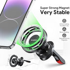 Esoulk Vent Magnetic Phone Holder, MagSafe-Compatible Phone Mount with Car Air Vent Clip, Strong Magnetic Car Mount for iPhone, Compact Car Cell Phone Holder Vent Accessories