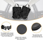 2PCS Car Seat Back Organizer, Waterproof Vehicle Storage Bag with Touch Screen Tablet Holder & 9 Pockets, Auto Kick Mats Back Seat Protector for Kids, Universal Travel Accessories (Black/Small)