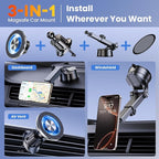 for MagSafe Magnetic Phone Holder for Car [2026 Upgraded Strongest Magnet] Car Mount Cell Stand for Dashboard Windshield Vent Compatible with iPhone 17/16/15/14/13/12 Android etc-Black