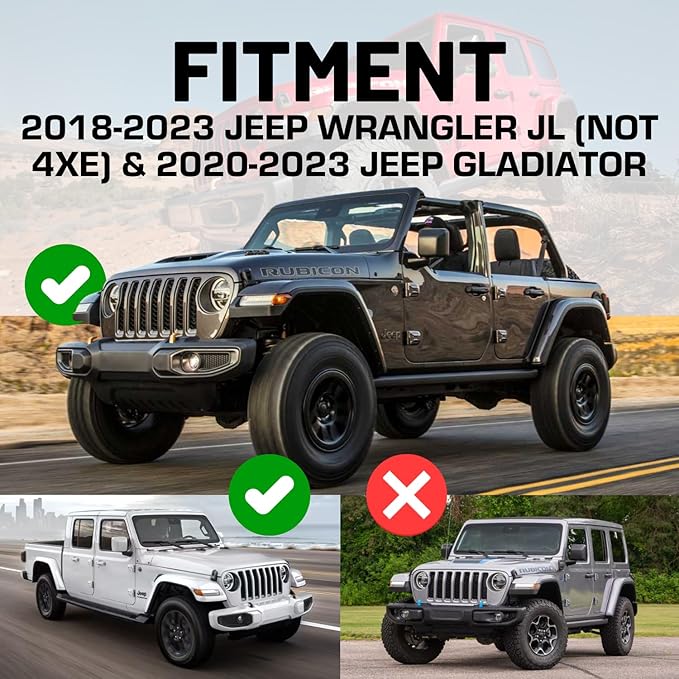 Bulletpoint Dash Mount Cell Phone Holder Compatible with 2018-2023 Jeep Wrangler JL (NOT 4xe) & 2020-2023 Jeep Gladiator Single Ball Mount (Driver Side Spring-Loaded)