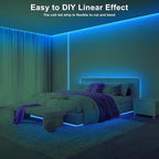 Tatazone 32.8ft Ice Blue COB Led Strip Lights with RF Remote, Dimmable Bright Adhesive Indoor Led COB Light Strip for Cabinet, Painting, Room, Bed