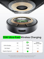 THREEKEY Qi2 Certified MagSafe Car Mount Charger Lite,Car Wireless Charger,15W Magnetic Charger Fast Charging,Retractable Phone Holder with 360°Rotation,Car Mount for iPhone17-12&Galaxy S25 Ultra