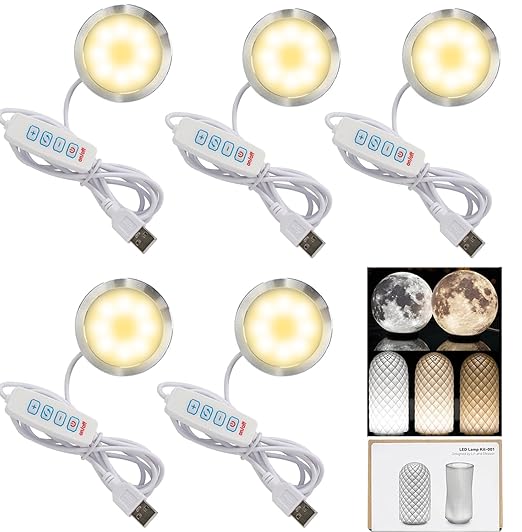 5PCS LED Lamp Kit 001 for Bambu Lab H2S/P2S/P1P/A1 Makerworld 3D Prints | 5V USB Powered, 3000K Warm White, Power-Off Color Storage, Adjustable Brightness & Color, DIY Hardware Spare Parts