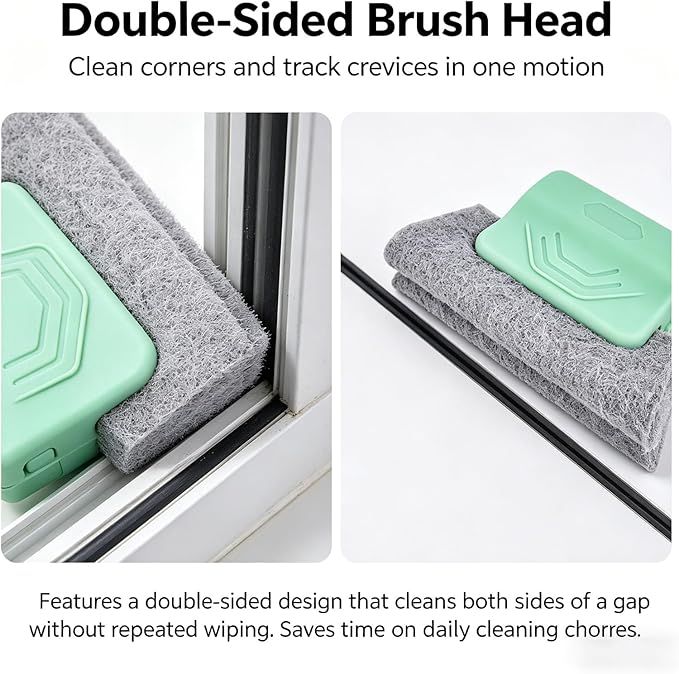 2026 New Magic Window Track Cleaner, Window Groove Cleaning Brush Tools Set, for Cleaning Tile Grout, Louver Blades, Car Air Conditioning Vents, and Narrow Gaps (6pcs Green)