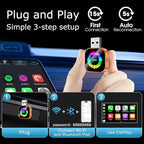 Wireless CarPlay Adapter 4-in-1,2026 Upgraded Screen Mirroring,Support Mirror Link/AirPlay for Apple CarPlay & Android Auto,for Cars with Wired CarPlay, Fast Auto-Connection, Plug & Play-Orange