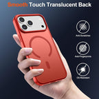 SUPFINE Magnetic for iPhone 17 Pro Max Case (Compatible with MagSafe)(Military Grade Drop Protection) Translucent Matte Shockproof with Anti-Fingerprint Phone Cover,Red