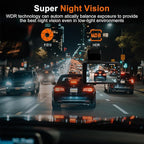 1080p HD Dash Cam, 4-inch Car Dash Cam with Super Night Vision, 170° Wide Angle, Loop Video Motion Detection
