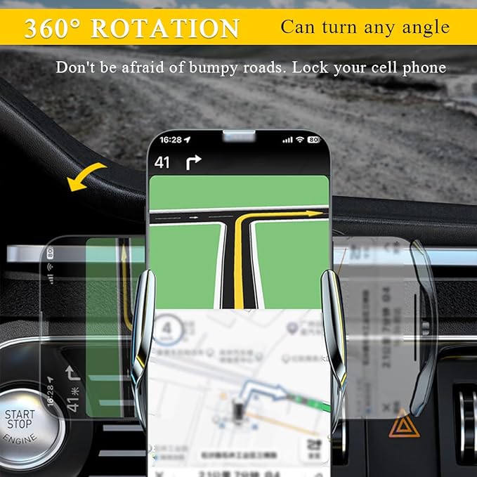 Ohleats Wireless Car Charger Mount, 15W Automotive Electric Wireless Charger Holder, Car Air Vent Mount Bracket Fast Charging for Most Smartphone, Universal Car Accessories (Black)