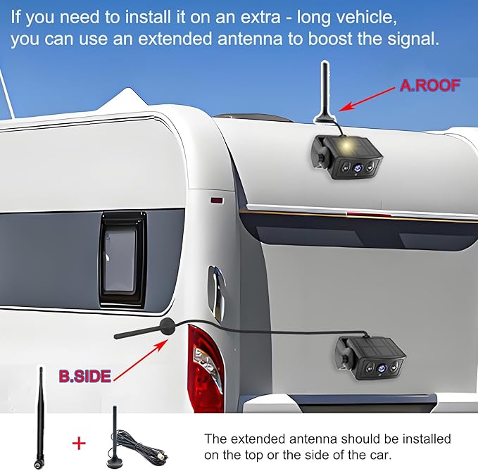 YEOIZO Wireless Backup Camera for Trucks, Solar Magnetic, Portable, No - Drill, No - Wire, 3 Min Easy Install, Night Vision, Rechargeable with 5" HD Monitor Systems for Car, Small RV, Camper, Trailer