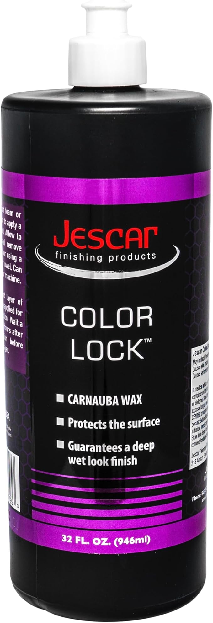 Jescar Color Lock Carnauba Wax - 32oz - High Gloss Finish, Long lasting, UV protection, Easy application on Cars, RVs, Boats, Motorcycles, Premium Carnauba Wax, Use by hand or machine
