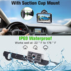 Rohent Backup Camera Monitor HD 1080P Night Vision Waterproof Car Truck License Plate Back Up Rear View Reverse Cam Kit DIY Gridlines R1