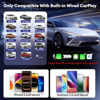 Carlinkit CP2A Pro Wireless CarPlay Adapter- Supports for Netflix/YouTube/TikTok Lite Streaming for Factory Wired CarPlay Cars, Wireless Android Auto & Car Play Dongle, USB-A/C, Online Upgrade