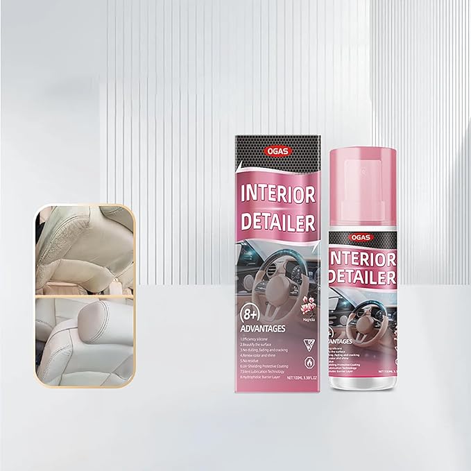 Car Interior Detailer and Protectant, Polishing Cleaner for Dashboard, Vehicle Interior Polish Interior Detailer Spray for Dashboards, Seats, Leather, and Plastic Surfaces (2 pcs)