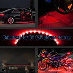 Red LED Strip Lights for Car BaishenglinMotor 12-Pack DC12V Waterproof 30CM/11.8"/1FT 5050 15-SMD LED Strip Underbody Light for Car Motorcycles Golf Cart Decoration Led Interior Exterior Strip Lights