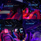 AZIMOM 2-in-1 Twinkle Meteor Fiber Optic Starlight Headliner 450pcs 0.03in 9.8ft Twinkle Stars+240pcs Shooting Star Sound Mode APP& Remote Control Starlight Meteor Kits for Car Home Ceiling