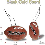Football Car Air Freshener by HookUp - 10 Pack - Black Gold Scent (Extra Strong) | Unique Football Gift for Players, Coach, Fans | Hanging Car Accessory with Long Lasting Fresheners Smell