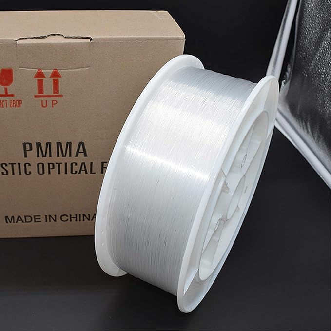 Ultra-Bright PMMA Plastic End Glow Optical Fiber Light for Fiber Optic Star Ceiling Light lamp Starlight Headliner kit for car Home(0.098in diameter/820ft Per roll)