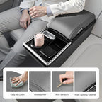 Coverado Center Console, Universal Bench Seat Center Console, Truck Back Seat Car Organizer with Cup Holder, Rear Central Car Armrest Box with Storage, Gray