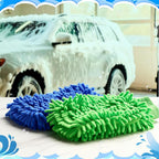 Patelai 30 Pcs Car Wash Mitt Scratch Free Microfiber Chenille Car Wash Gloves Double Sided Absorbent Mitt for Washing Cleaning Cars Trucks Boats, 9.45 x 5.9 Inch(Green,Blue)