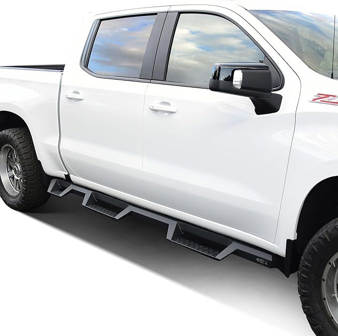 Westin 56-534685 HDX Drop Wheel to Wheel Nerf Bars fits 2019-2025 Silverado Sierra 1500 Crew Cab (5.5 Bed) (Exc 2019 Silverado LD/Sierra 1500 Limited) Textured Black Pair