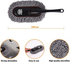 Car Detailing Kit, Interior Cleaning Brush & Microfiber Towel Set, Scratch Free Extra Soft Duster for Car Interior Exterior, Gifts for Men Women - 3 Packs - Grey